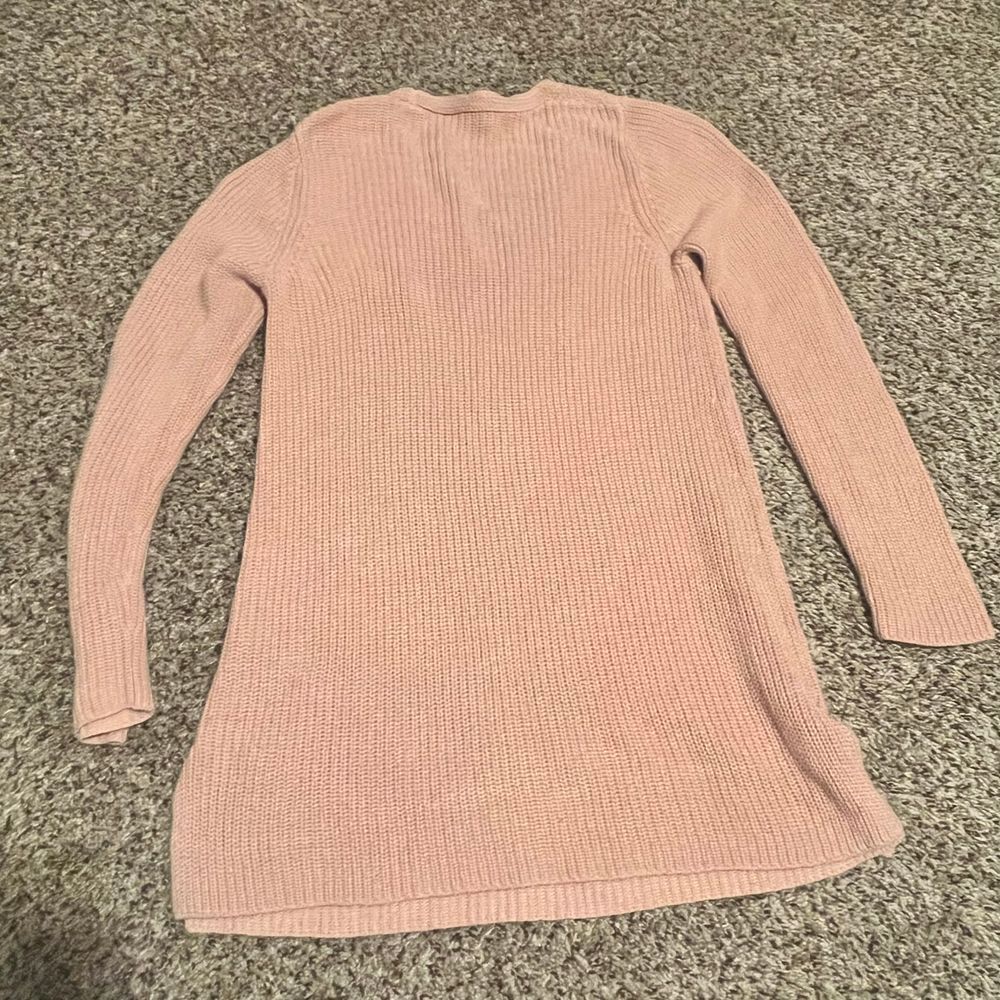 Eileen Fisher Blush Pink V-Neck‎ Ribbed Knit Tunic Sweater XS - Picture 7 of 7